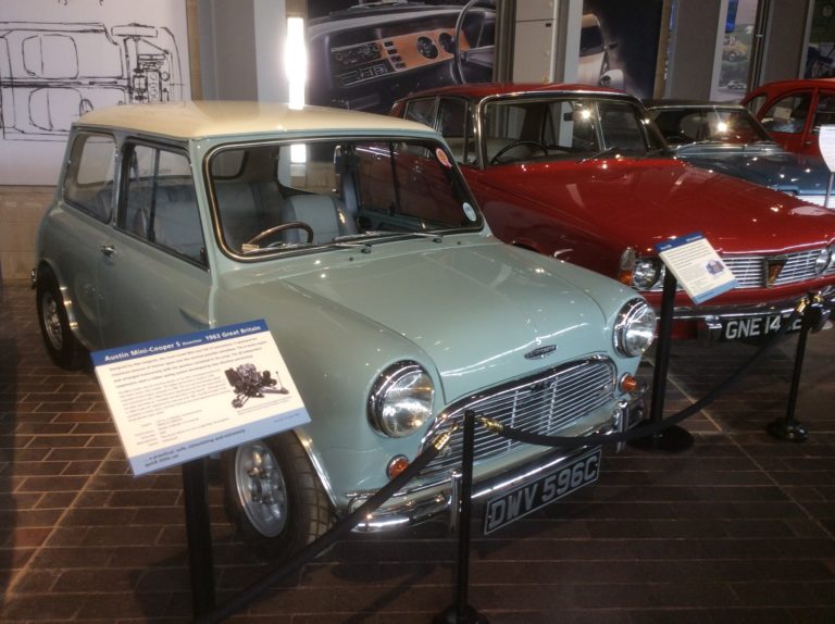 Display of cars at the National Motor Museum